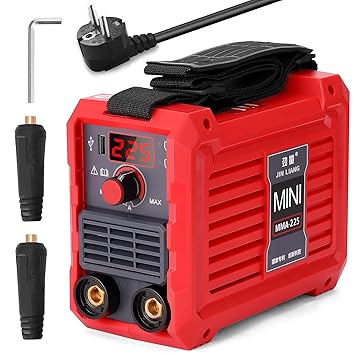 20-225A MMA-225 Electric Welding Household Inverter Portable 220 V IGBT Digital Small Industrial Welding with USB Port (Red) -Layfoo