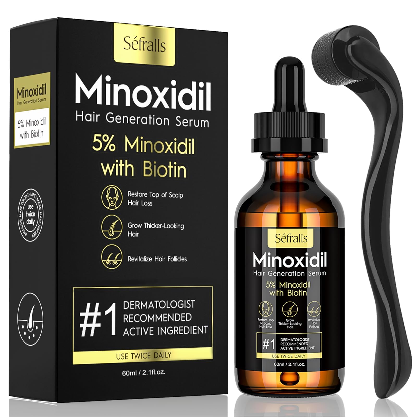 5 Minoxidil Hair Growth Oil for Men and Women Extra Strength Hair Regrowth Serum Topical Treatment for Hair