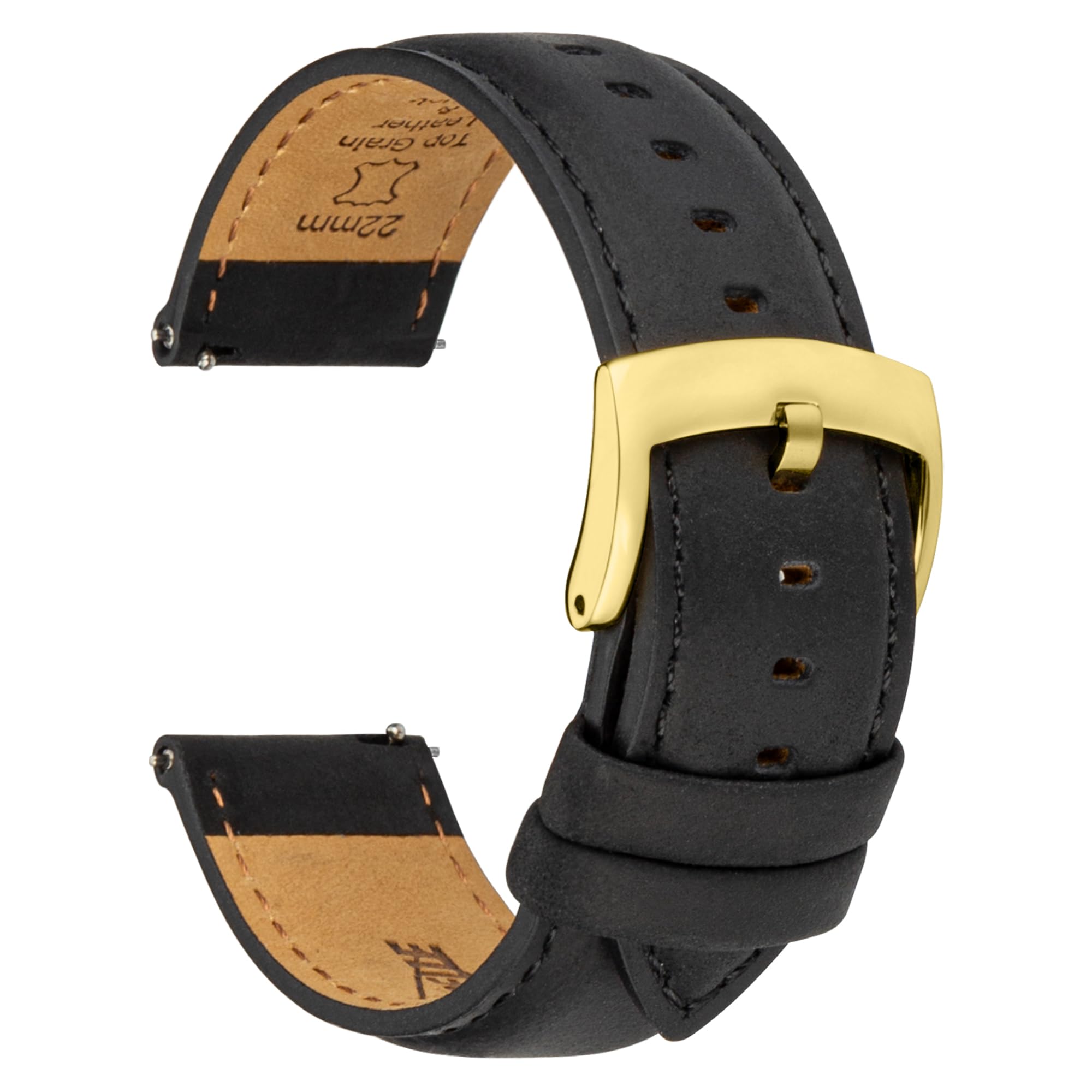 Leather Watch Bands Quick Release, Vintage Elegant Top Grain Leather Watch Band Straps Replacement for Men and Women, Watch and Smartwatch, Choice of Width - 18mm 19mm 20mm 21mm 22mm