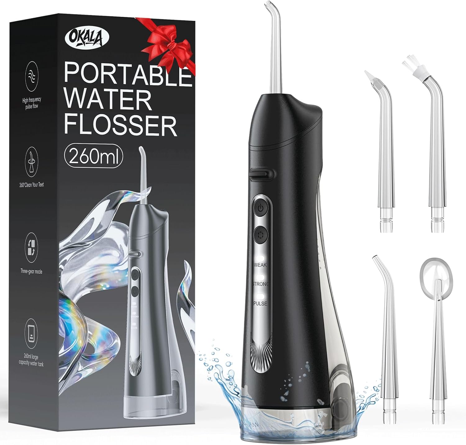 Water Flosser, Portable Water Flossers for Teeth Deep Cleaning with 3 Modes,Cordless Water Dental Flossers IPX7 Waterproof Electric Oral Irrigator Teeth Pick for Travel Home Use