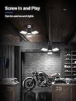 Vista 5 de Bombilla LED de garaje – 120 W 12000 lm luces de tienda con 4+1 paneles deformables, 6500 K luces de techo atornillables para garaje, taller, banco