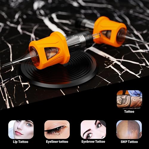 Miniatura 2 de BIGWASP Agujas de cartucho de tatuaje de energía, 20 piezas #08 (5RL) Maquillaje Permanente SMP Bugpin Round Liner 0.010 in Microblading Hair Scalp