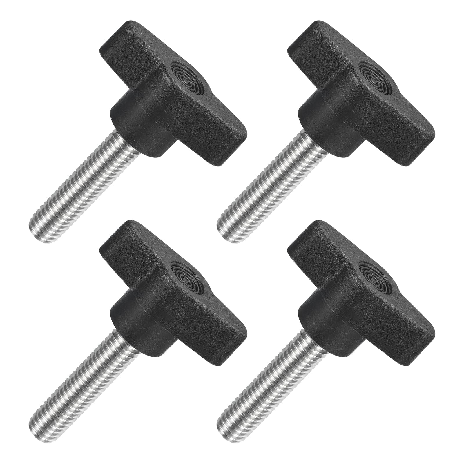 uxcell 4 tornillos de mariposa en T, M8 x 35 mm, rosca macho, acero inoxidable 304, tornillos de pulgar en forma de T, mango de 36 mm de diámetro, para reemplazo de perilla de apriete manual, color