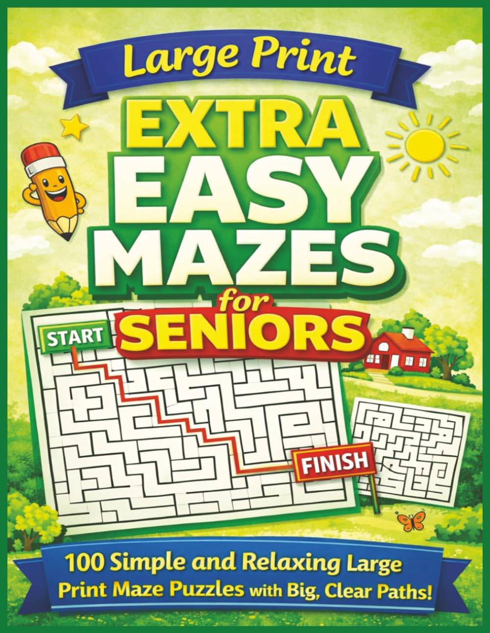 Extra Easy Mazes for Seniors: 100 Simple and Large Print Maze Puzzles with Big, Clear Paths and Solutions | Gentle Relaxing Activity Book for Seniors, Adults, and Memory Care (Senior Puzzle Series)