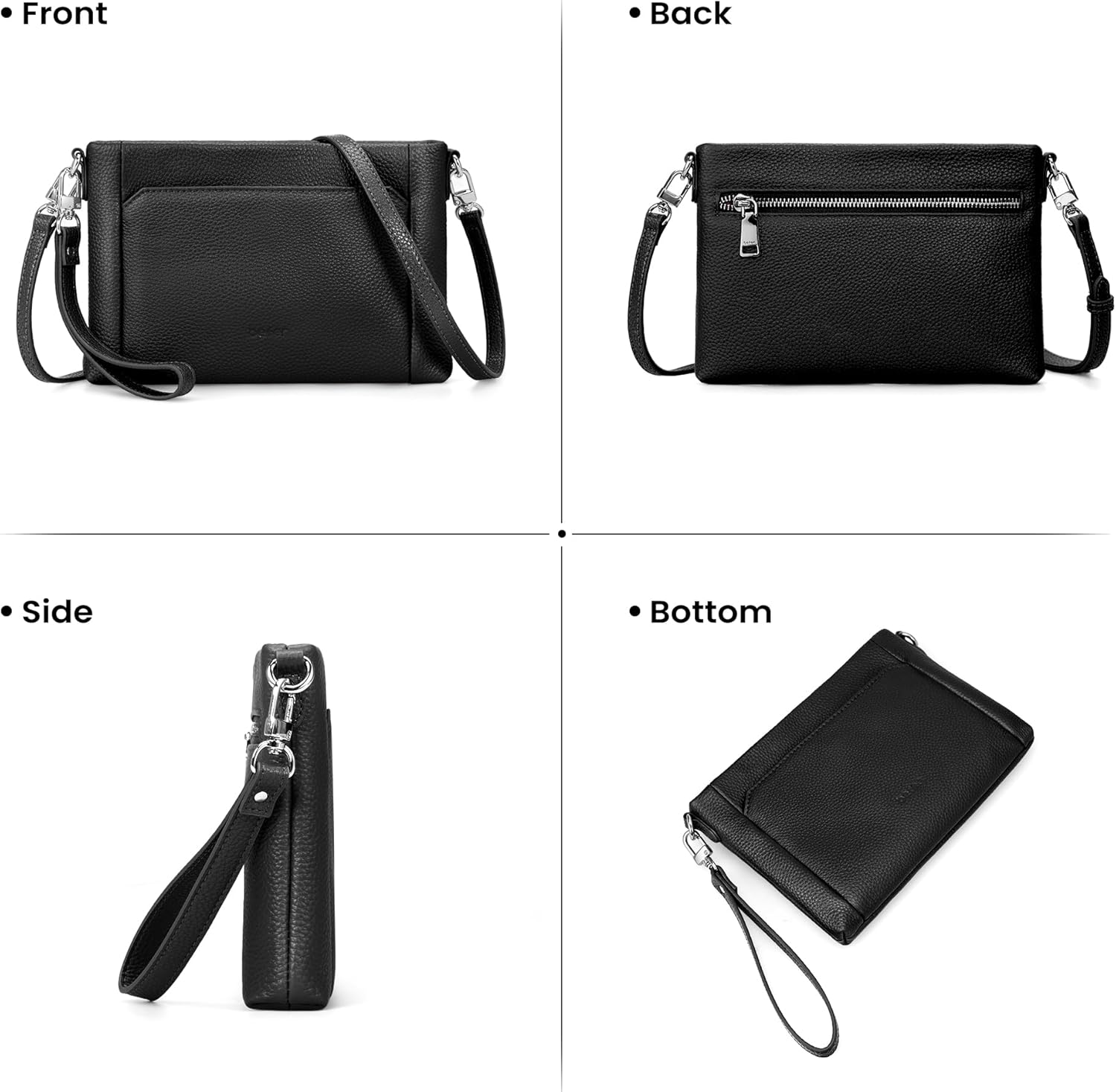 befen Genuine Leather Wristlet Wallet for Women Soft Leather Crossbody Bag Clutch Purse with RFID Small Shoulder Handbags - Image 8