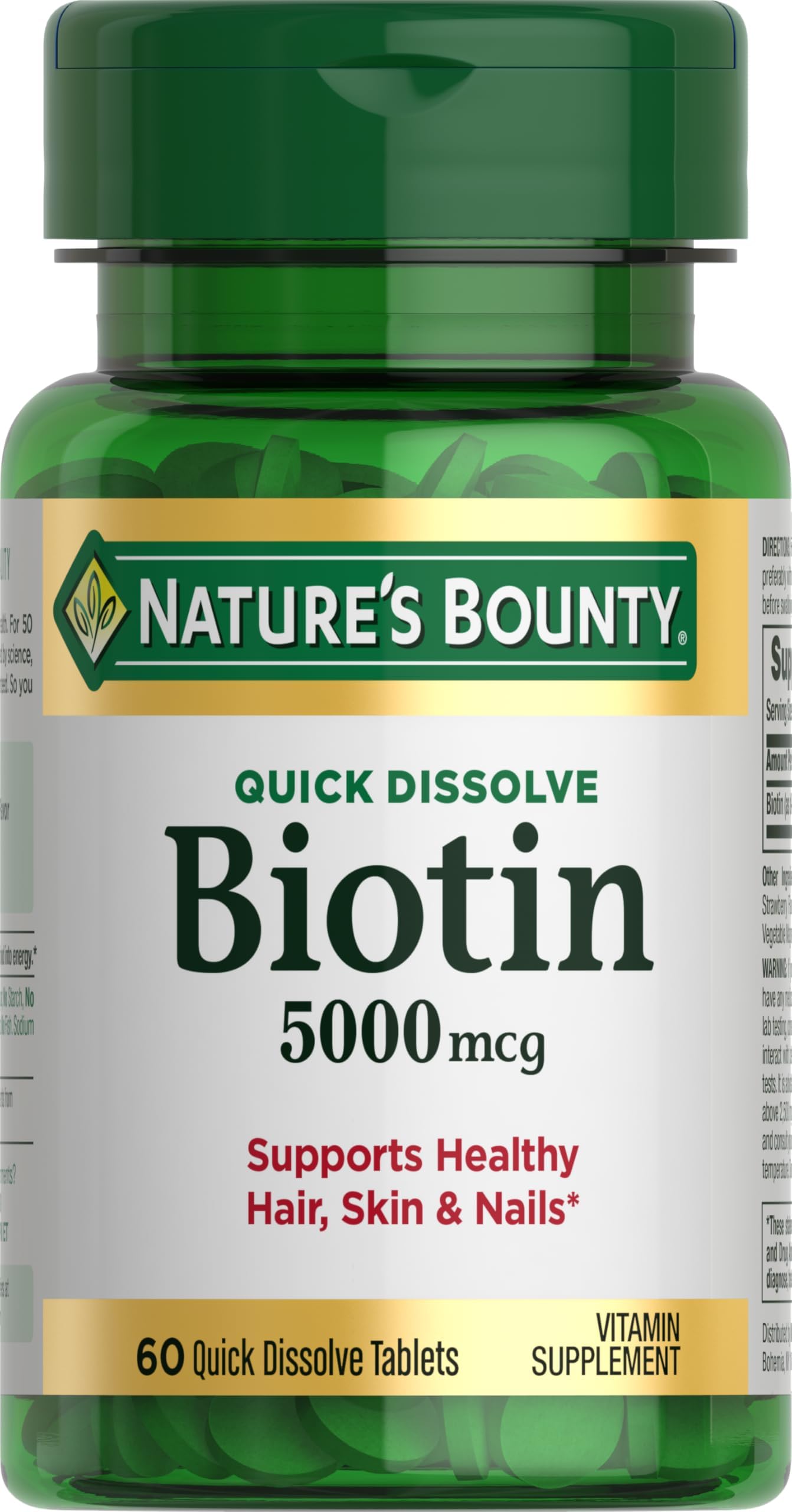 Biotin Quick Dissolve Tablets, Strawberry, 5000 mcg