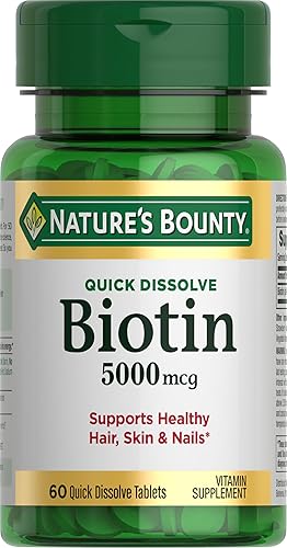 Biotin by Natures Bounty suplemento vitamĂnico apoya el metabolismo para la energĂa celular y el cabello saludable piel y uñas 5000 mcg 60 tabletas Biotin by Natures Bounty suplemento vitamĂnico apoya el metabolismo para la energĂa celular y el cabello saludable piel y uñas 5000 mcg 60 tabletas