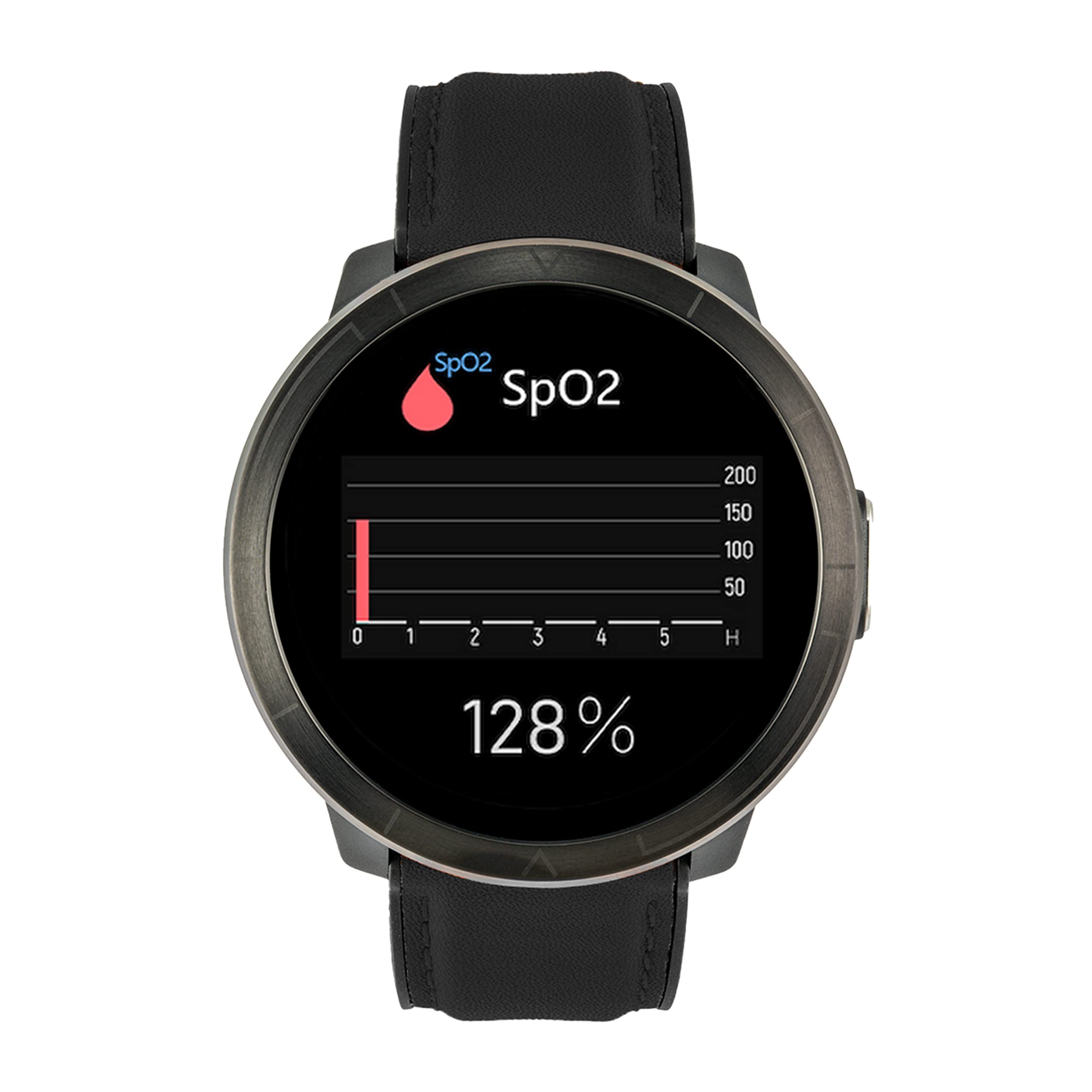 Watchmark WM18, Smartwatch Skórzany, M, Czarny