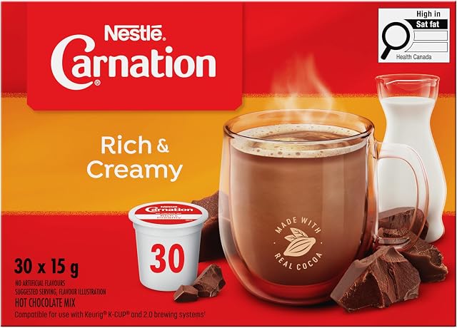 CARNATION Rich Et du chocolat chaud crémeux pour Keurig, 30x15g