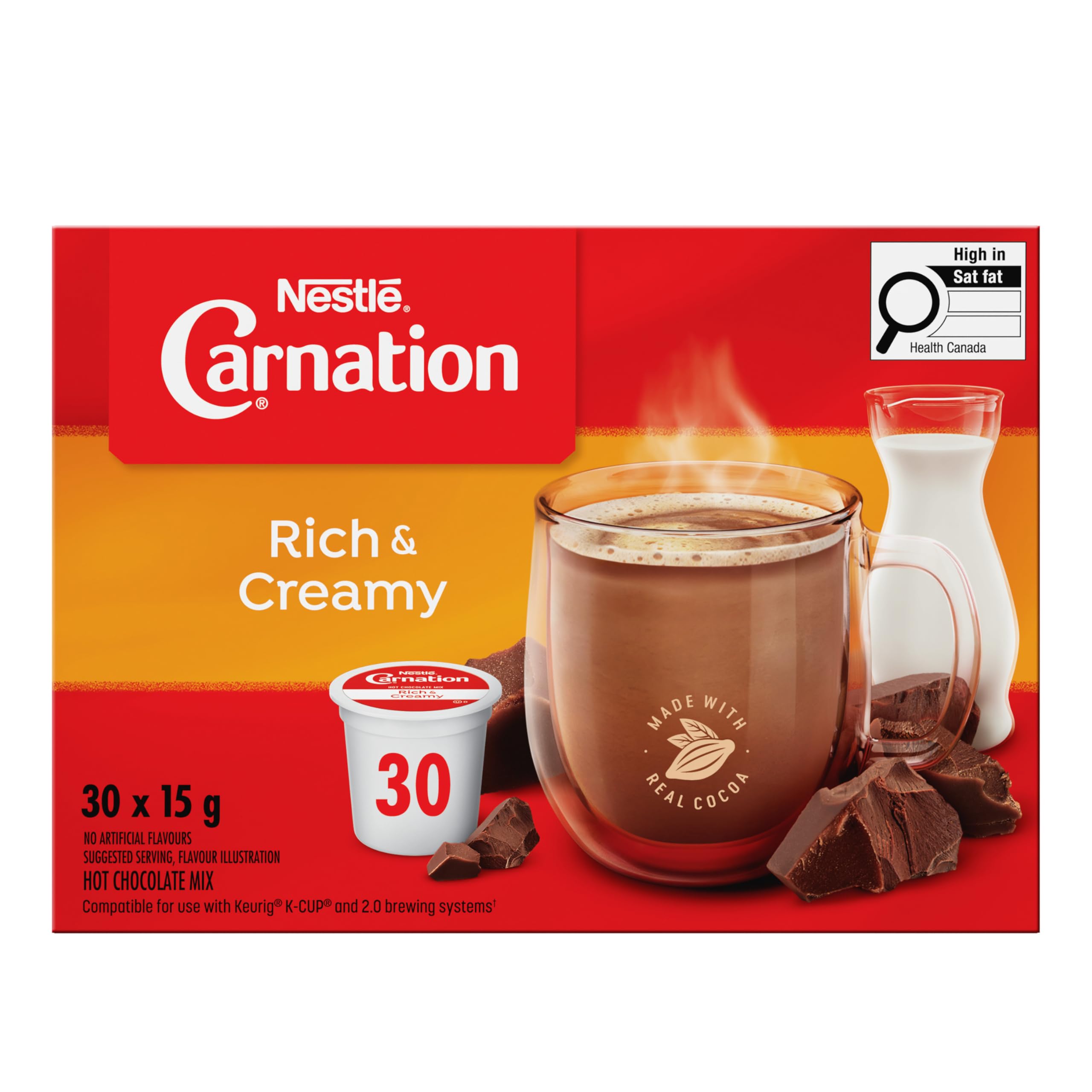 CARNATION Rich And Creamy Hot Chocolate For Keurig, 30x15g