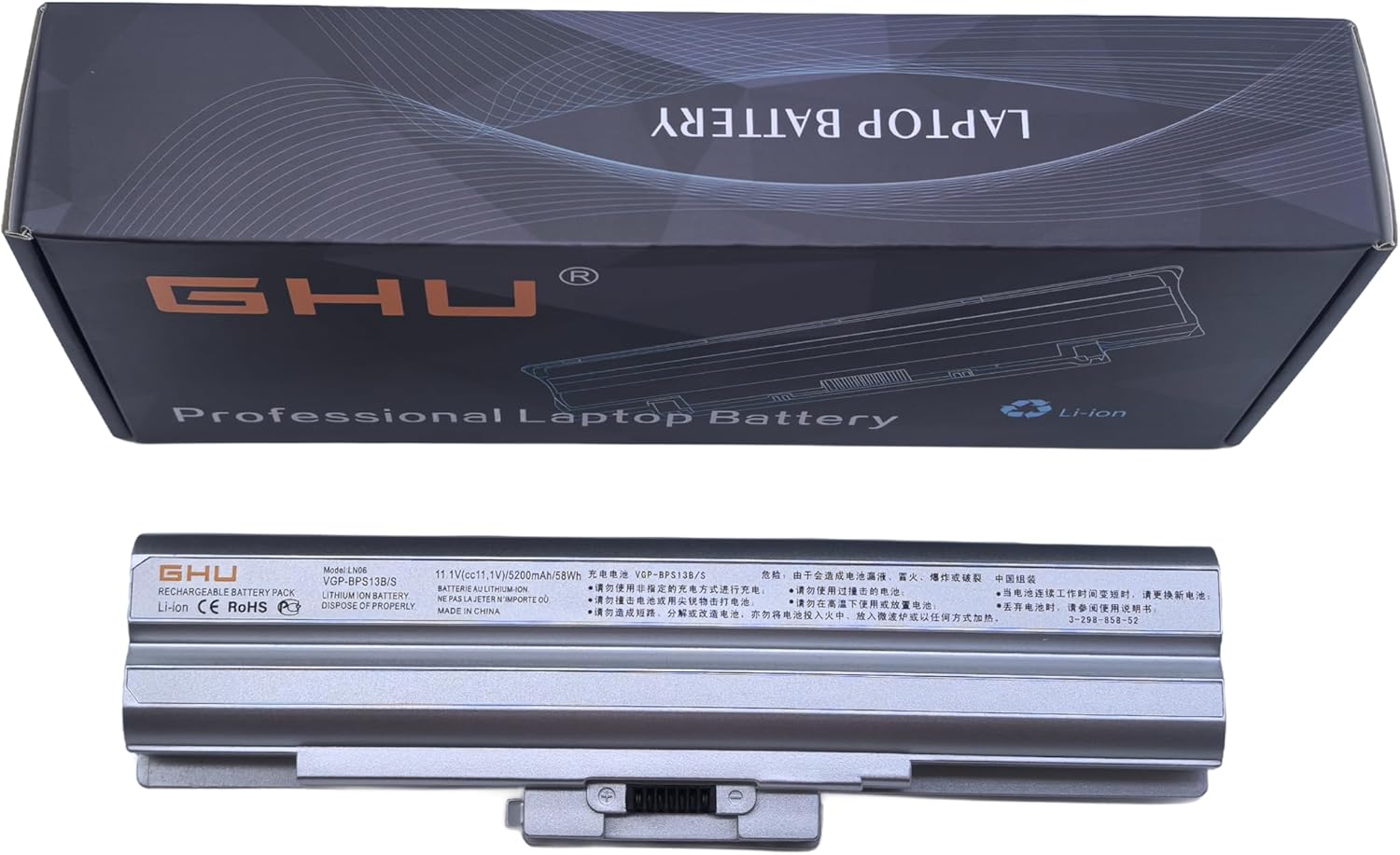 GHU New Battery 58WH Replacement for VGP-BPS13B VGP-BPS13/Q VGP-BPS13B/Q VGP-BPS21A VGP-BPS13 VGP-BPS13A VGP-BPL13 VGP-BPS13A/B VGP-BPS13B/S VGP-BPS21 Compatible for Vaio VGN-CS VGN-FW VGN-AW