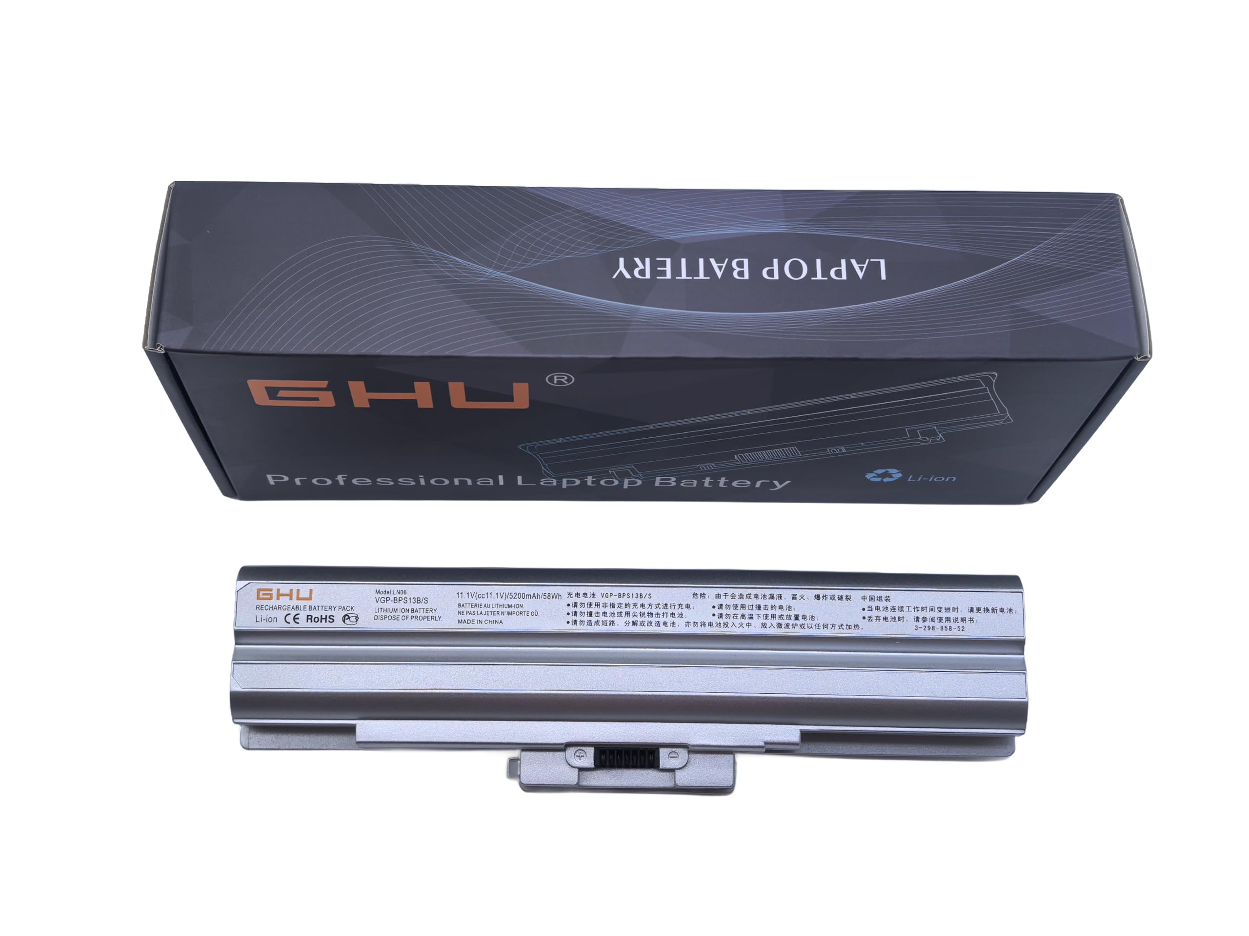 GHU New Battery 58WH Replacement for VGP-BPS13B VGP-BPS13/Q VGP-BPS13B/Q VGP-BPS21A VGP-BPS13 VGP-BPS13A VGP-BPL13 VGP-BPS13A/B VGP-BPS13B/S VGP-BPS21 Compatible for Vaio VGN-CS VGN-FW VGN-AW