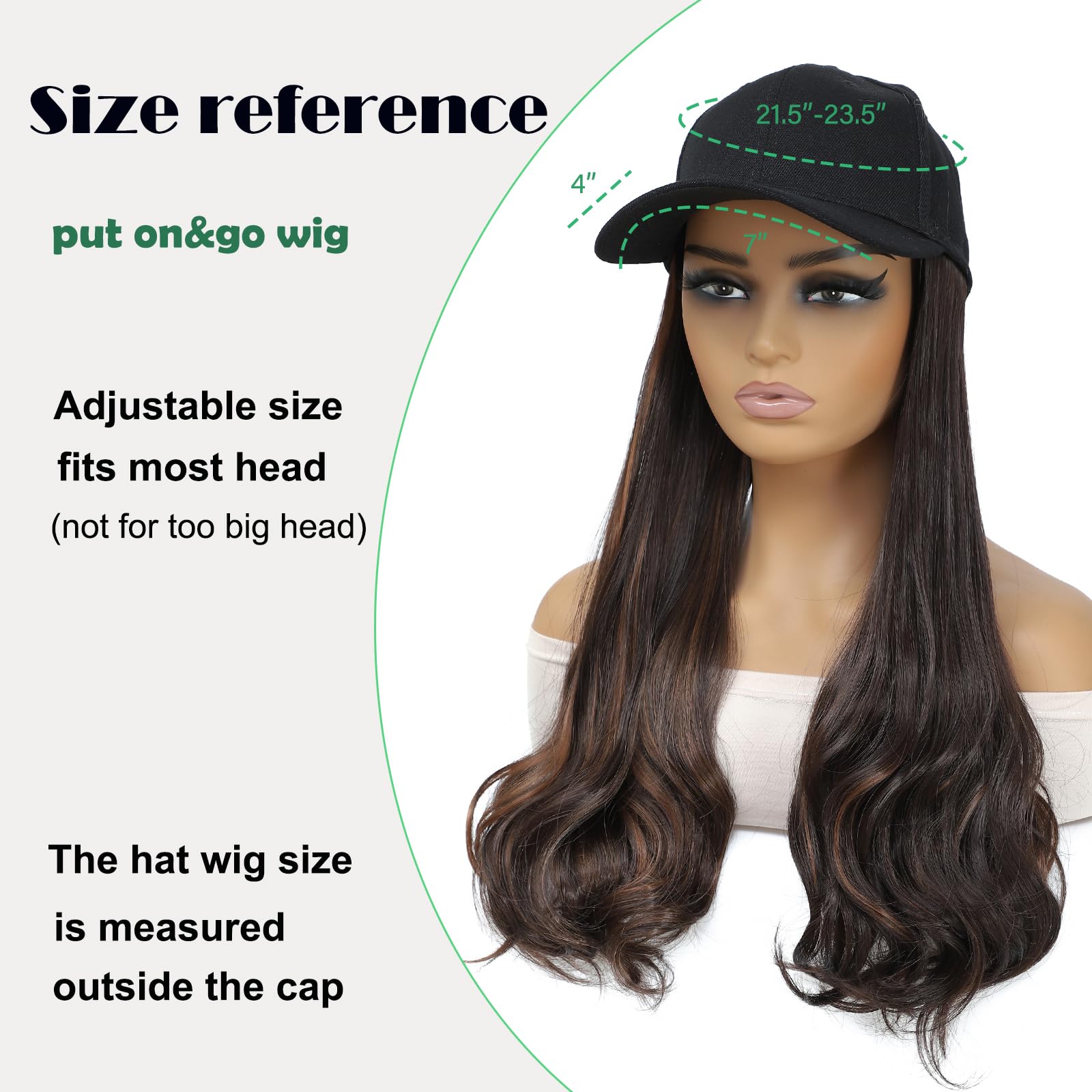 Amazon.com : Yunkang Hat Wig Baseball Cap With Long Wavy Ends Amazon.com : Yunkang Hat Wig Baseball Cap With Long Wavy Ends