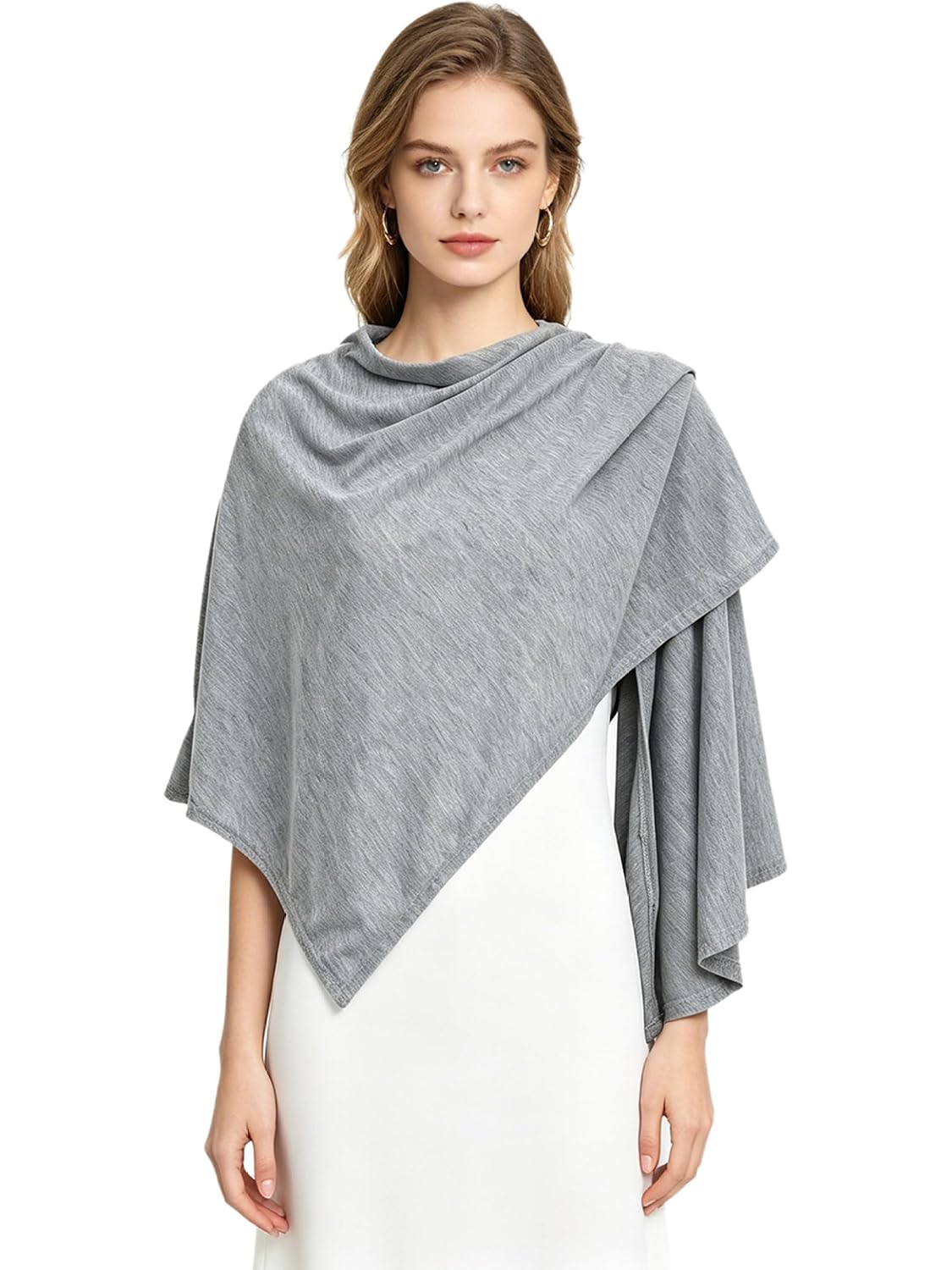 Maternity Nursing Cover Breastfeeding Shawl - Privacy Nursing Cover for Breastfeeding - Ultra-Soft Grey One Size