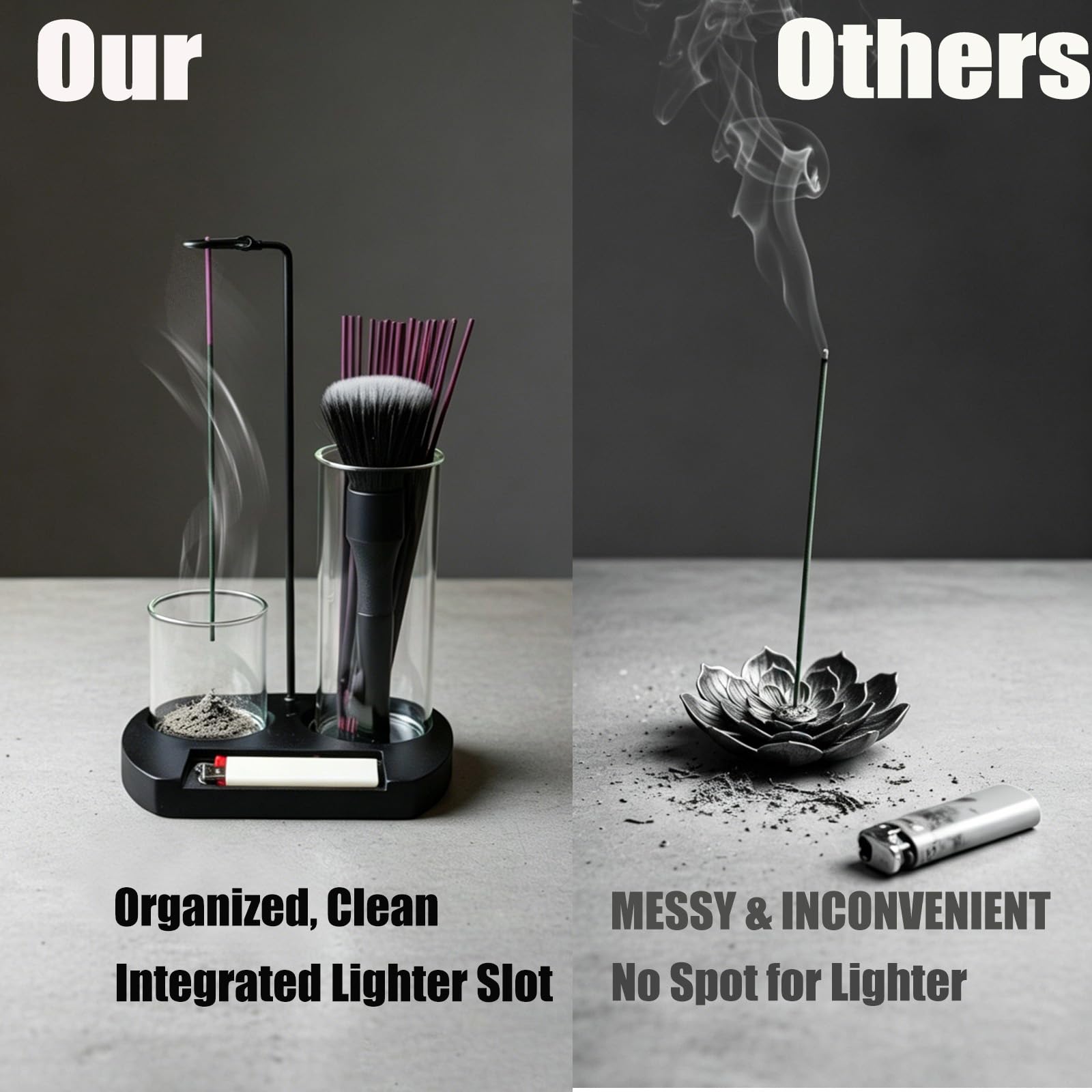Amazon.com: Incense Holder for Sticks 3 in 1 Glass Incense Burner