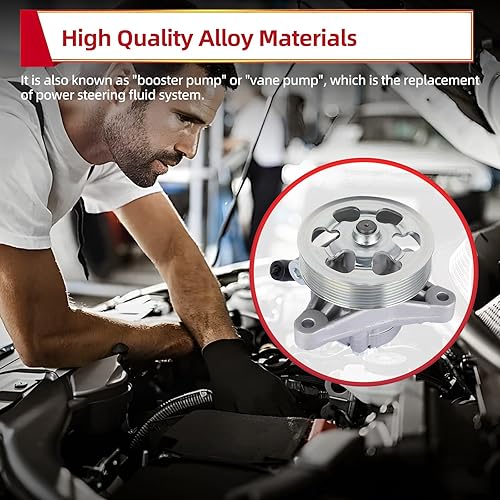 Miniatura 6 de Podofo Power Steering Pump with Pulley for Honda Accord 2008-2012 L4 2.4L EX Coupe LX Sedan K24Z3 Automotive Replacement Power Steering Pump Replace
