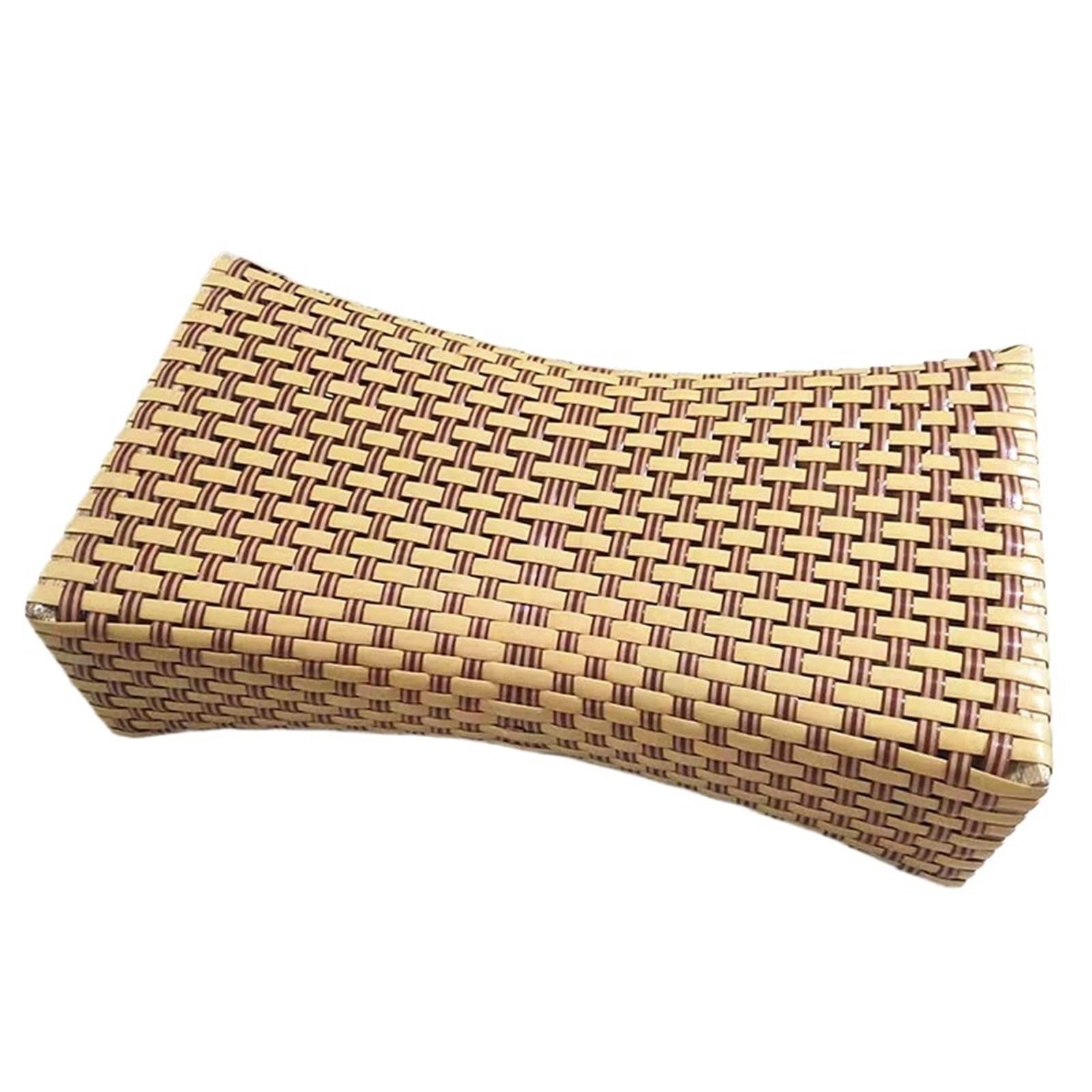 UMEXIDRA Sauna Headrest, Sauna Headrest Pillow Rattan Bamboo Weaving Hollow Rectangle 29-35x17x8.5cm(Large size 35x17x8.5cm)