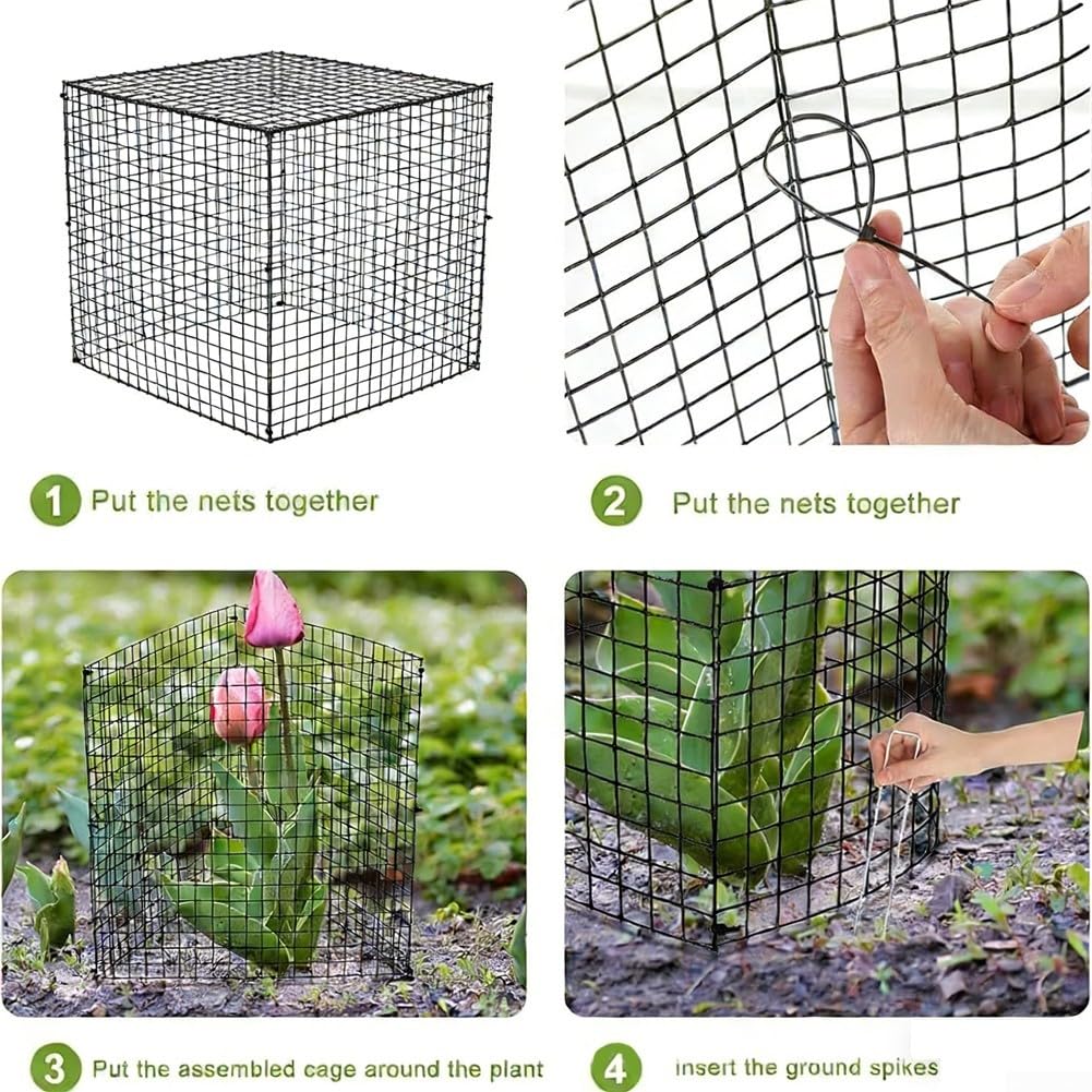Gabbia protettiva per piante in rete metallica, copertura in filo metallico per ortaggi da giardino, arbusti, barriera per animali contro conigli, cervi, accessori per la cura delle piante da esterno