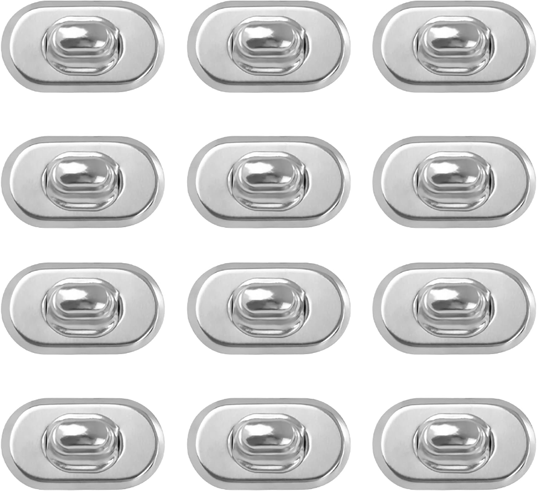 Framendino, 12 Pack Silver Turn Lock Clasps Purse Closure Twist Fastener Metal Bag Locks Clip Clasp Hardware for DIY Craft Handbag Project