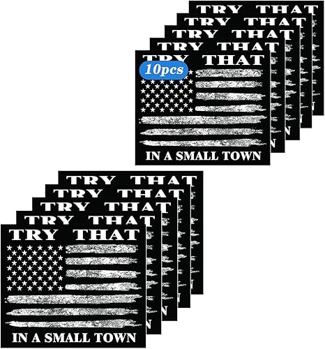 Calcomanías de vinilo Try That in A Small Town, 10 calcomanías de vinilo Try That in A Small Town, calcomanías impermeables para parachoques de