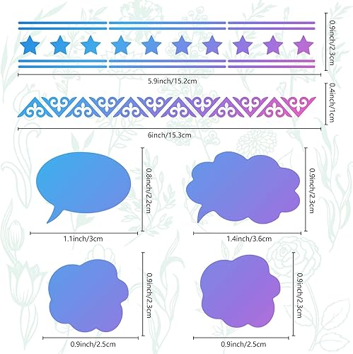 Miniatura 10 de GORGECRAFT Plantillas de troqueles de corte de acero inoxidable de 6.3 x 6.3 pulgadas, reutilizables, barbacoa, alimentos, diario, plantilla, setas,