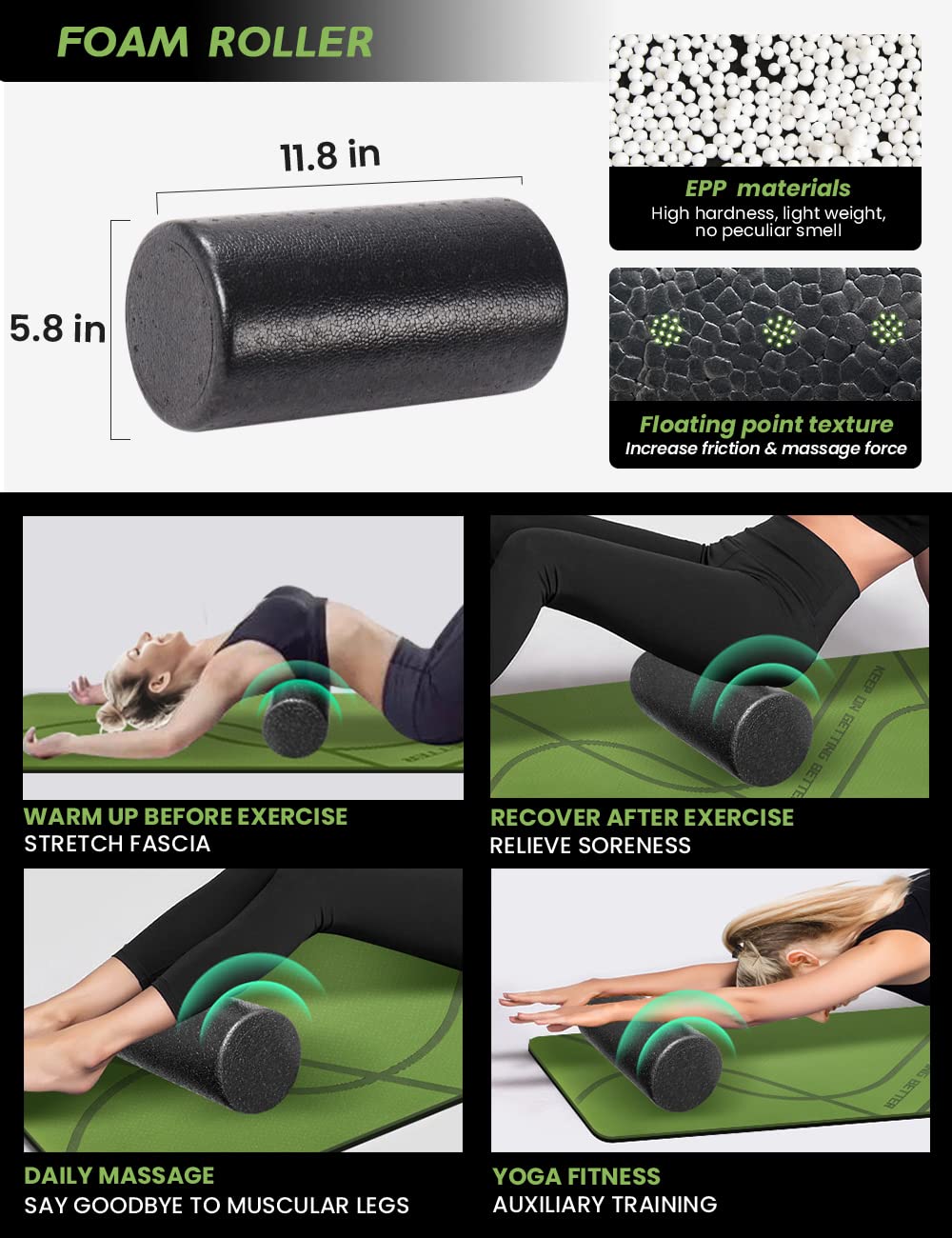 KNOWYOGA Yoga Starter Kit 12 in 1 - Yoga Set Include Yoga Mat, Foam Roller, 4 Resistance Bands, Yoga Blocks 2 Pack with Strap, 2 Peanut Massage Balls, Yoga kit and Sets for Beginners