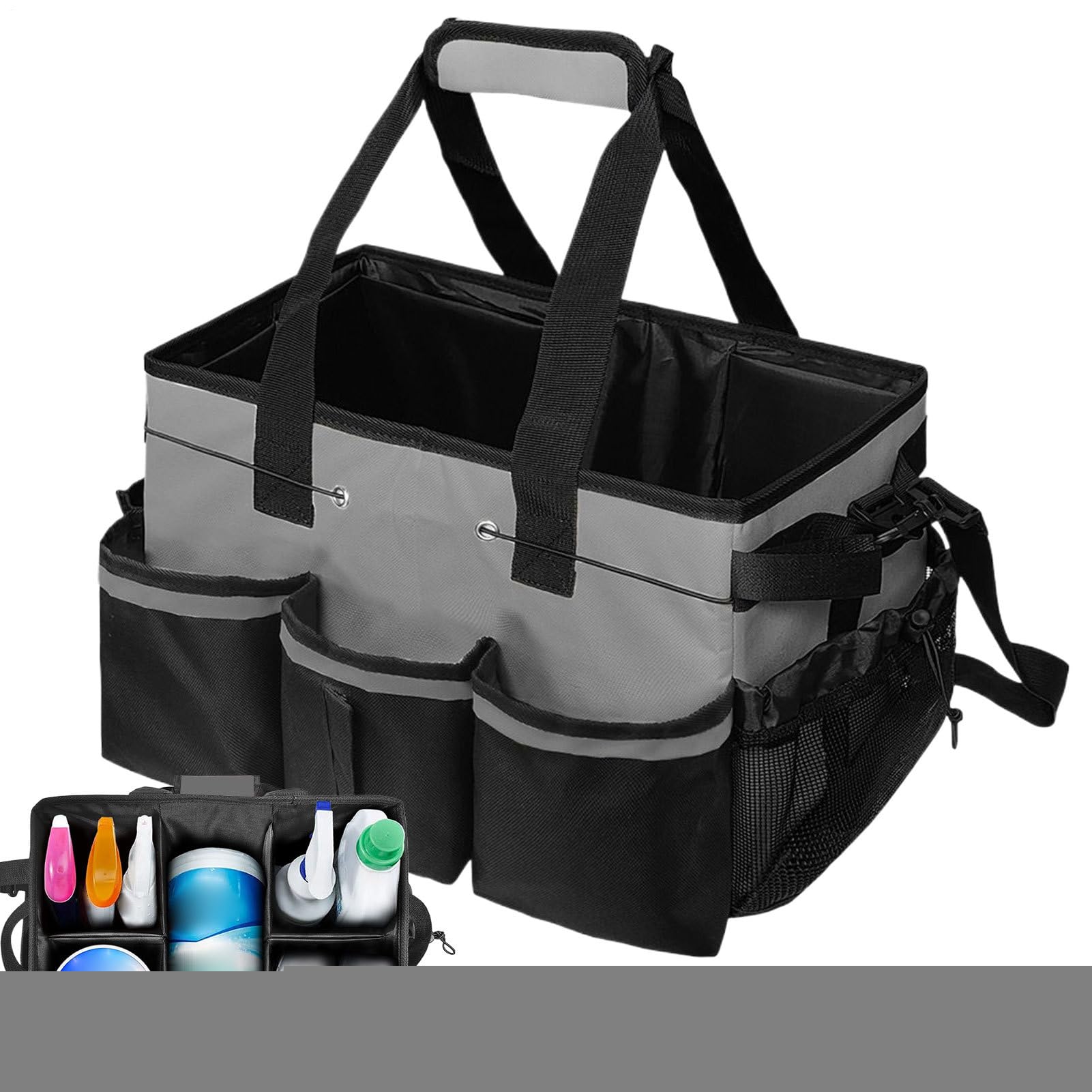 Tasche für Reinigungszubehör Tragbar, Zubehör, Organizer, Tragetasche, | Große Reinigungstasche Tragbar, Organizer, Werkzeuge für Küche, Dusche, Auto, Wohnheim, Uni, Bad, Camping