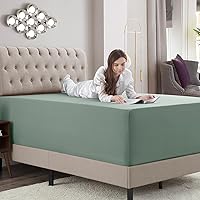 Vista 126 de Empyrean Charcoal Grey Extra Deep Pocket Fitted Sheet Full Size, Hotel Luxury Deep Pocket Full Size Fitted Sheet Only Easily Fits 18 to 24 Inch