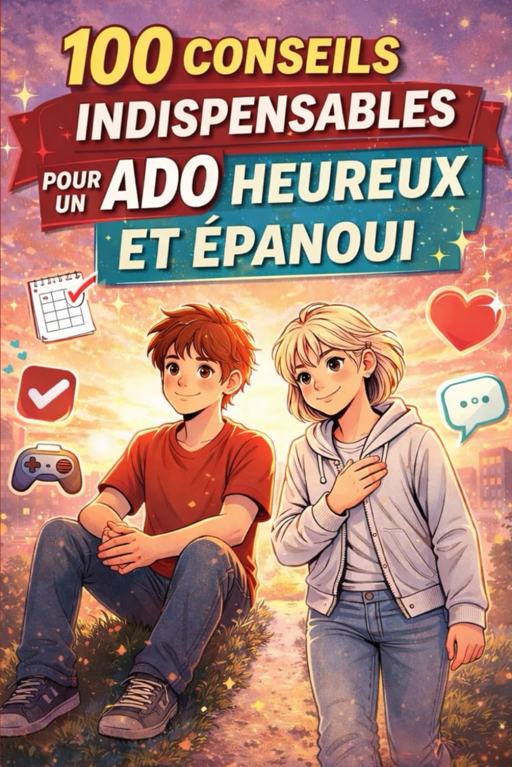100 Conseils indispensables pour un ado heureux et épanoui: Guide illustré pour booster la confiance en soi, gérer les émotions et le stress, et s’épanouir au quotidien