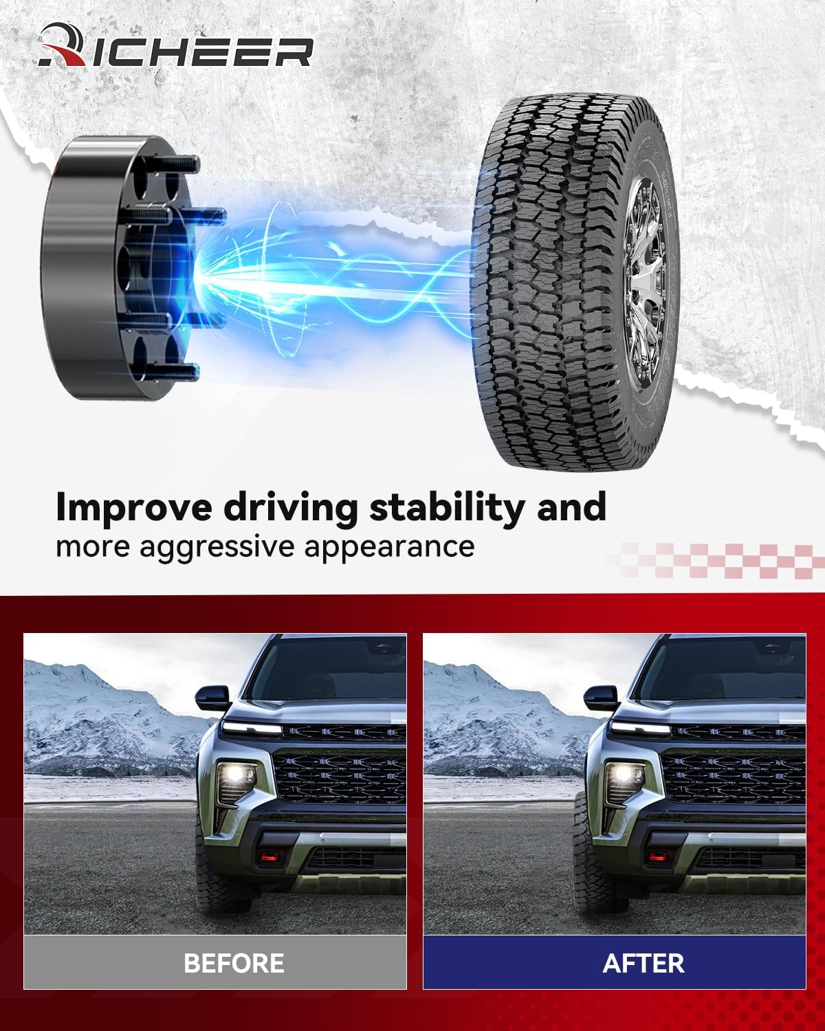 Richeer 6x120 Hubcentric Wheel Spacers for 2015-2023 Colorado, 2015-2022 Canyon, 1.5 inch 6x120mm Wheel Spacer for Acadia Traverse Blazer XT5 XT6 with 14x1.5 Studs & 66.9mm Center Bore