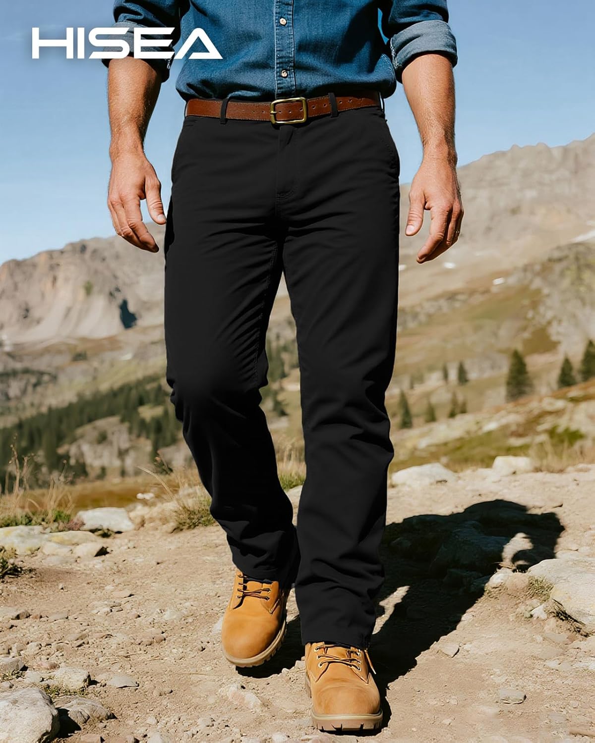 HISEA Flex Work Pants for Men Construction, Mens Stretch Canvas Utility Pants with 7 Pockets - Image 6