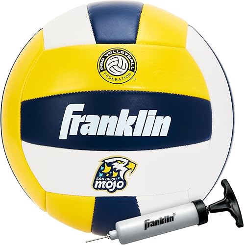 Franklin Sports PVF - Balones de voleibol del equipo, tamaño oficial + peso reglamentario para uso en interiores y exteriores, pelota juvenil +