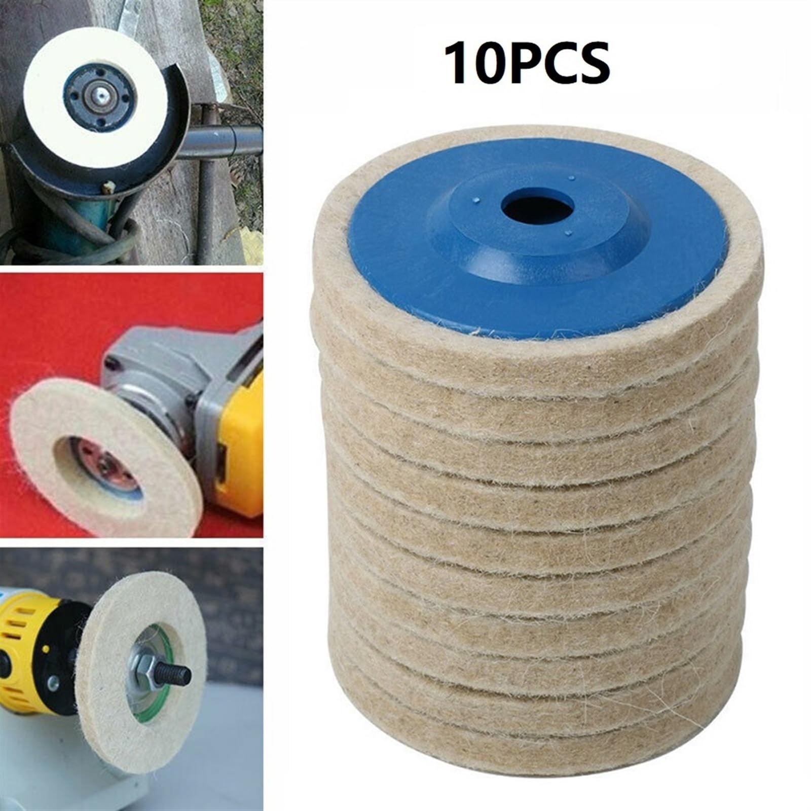 Tarcza Polerska, Tarcze Listkowe 10 Szt. Wełniane Tarcze Polerskie Podkładki Polerskie 100 Mm Szlifierka Kątowa Filcowa Tarcza Polerska/Blue