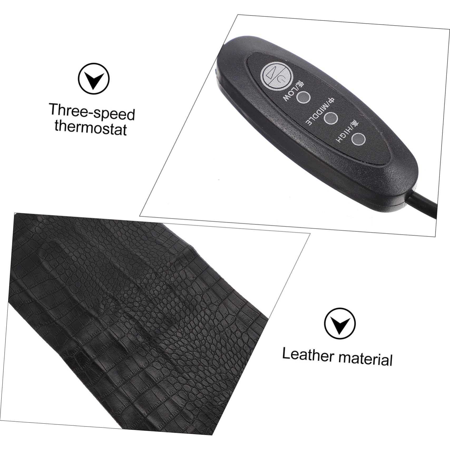 Toddmomy Alfombrilla Térmica Calefacción Eléctrica de Cuero Negro Mantiene Reptiles Calientes para Reptiles y Pequeños Animales Adecuado para Terrarios y Uso al Aire Libre