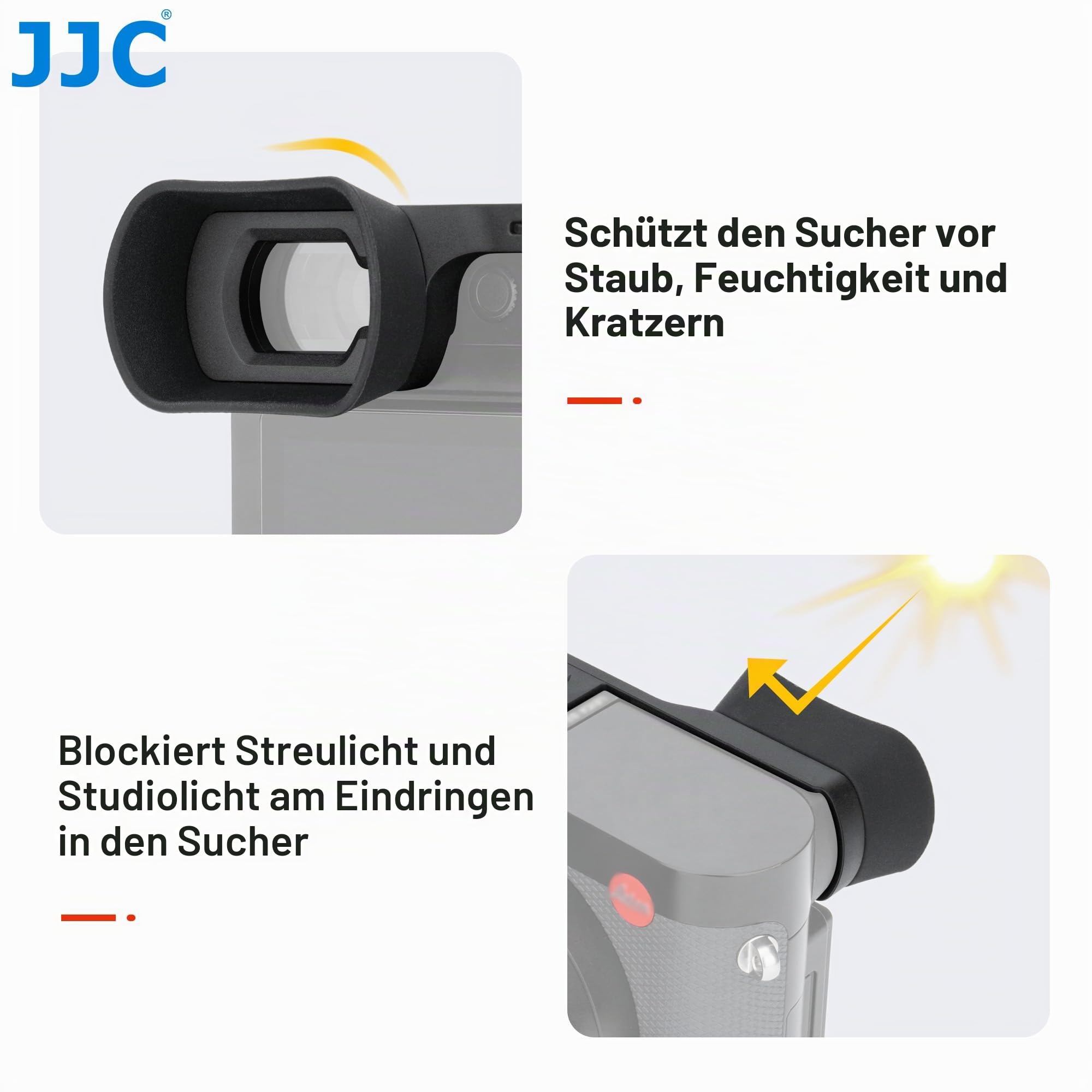 JJC Lange weiche Kamera Sucher Augenmuschel Sucher Okular Kompatibel mit Leica Q3 43, Q3, Q3 Monochrom Digitalkamera, Adaption Kamera Augensensor (Einfache Installation mit Kamera Blitzschuh)