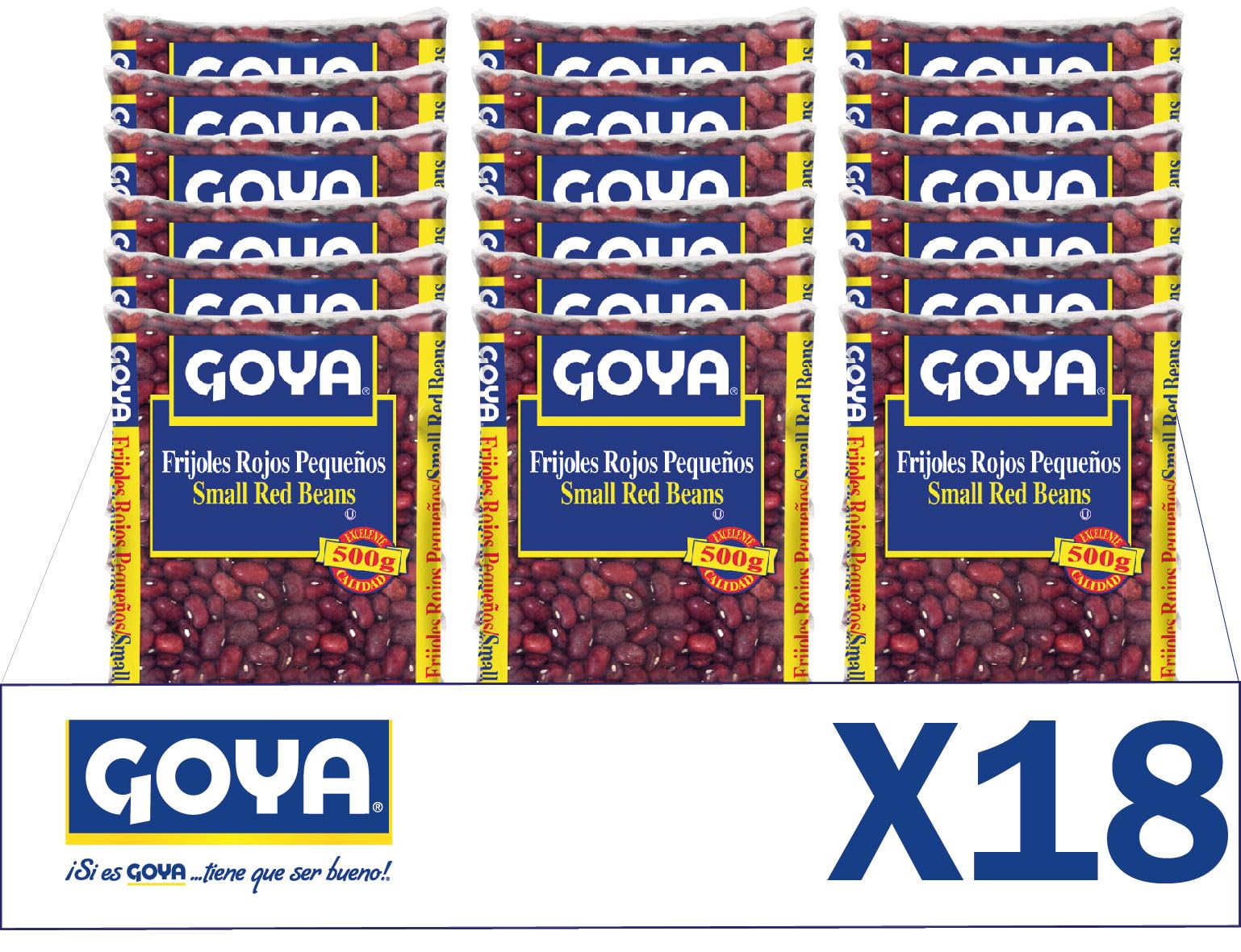 Goya Frijol Rojo Pequeño 18x500 gr, Fuente de Proteína Vegetal, Ideal para Sopas y Guisos