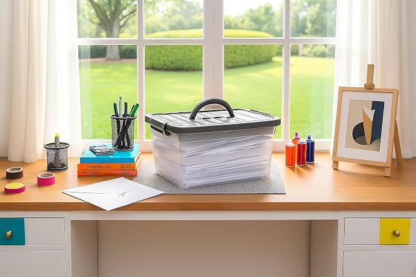 BH | Small Clear Plastic Storage Box | 6 Litre | 1 PC | Organising Removable Tray | Stackable | Utility | Multi-Purpose | Stationery, Sewing, Art Craft Supplies - BEST HOUSE - 5