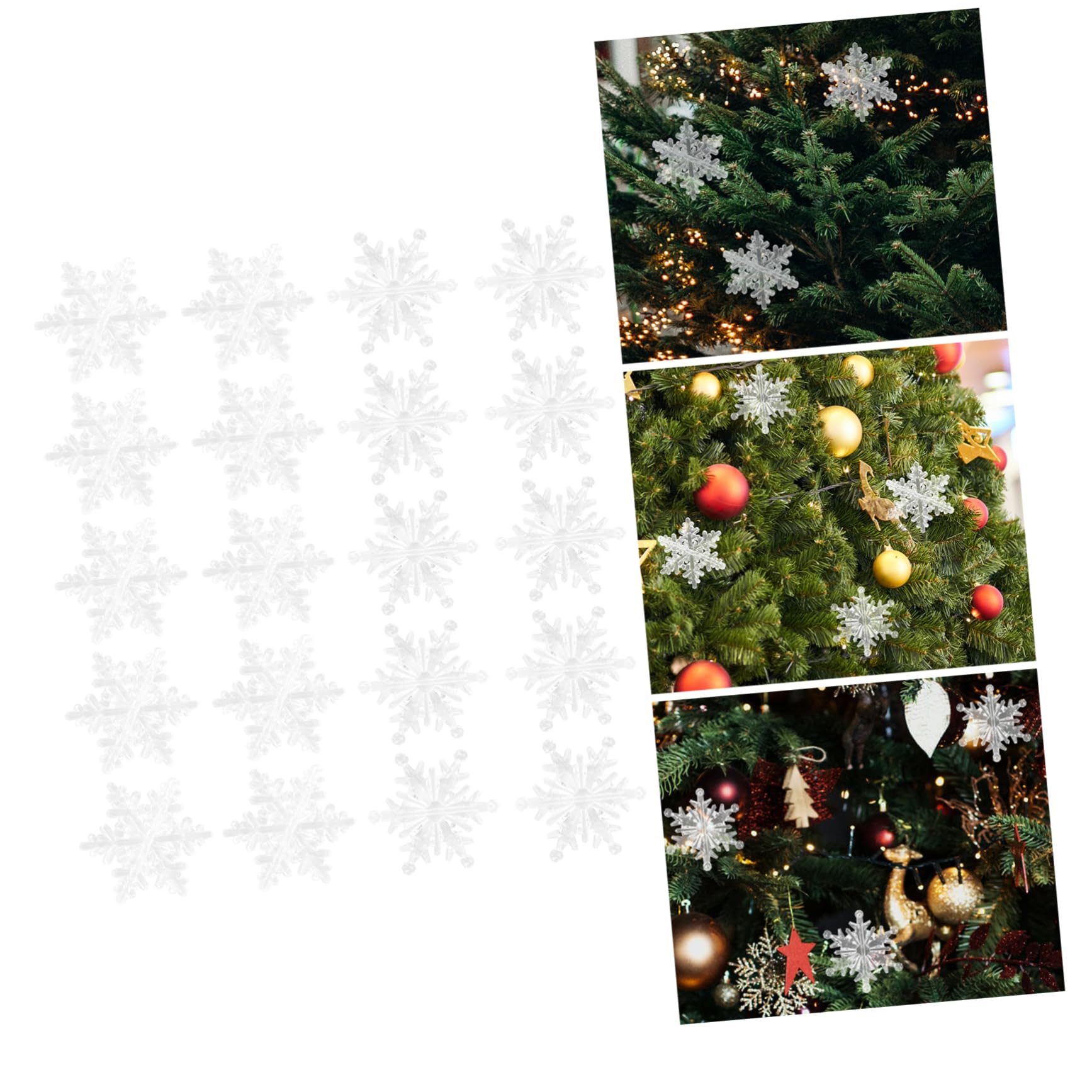 IMIKEYA 80 STK Schneeflocke Aus Plastik Klare Ornamente Weihnachtliche Dekoration Christbaumschmuck Schneeflocke Zum Aufhängen An Der Wand Weihnachtsbaum Hängende Transparent