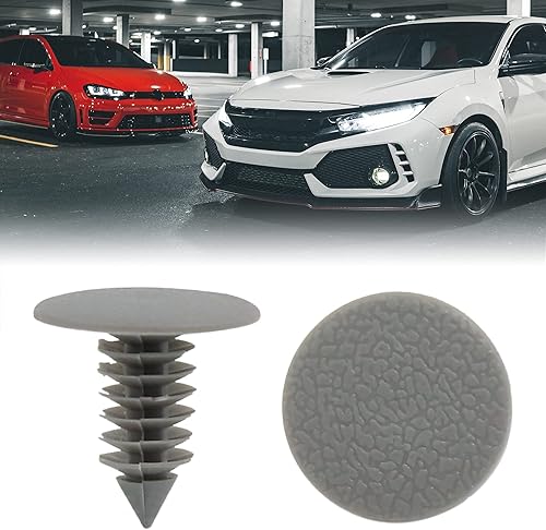 Miniatura 2 de uxcell 50 unids gris plástico puerta parachoques empuje remaches clip 0.335 in para coche auto