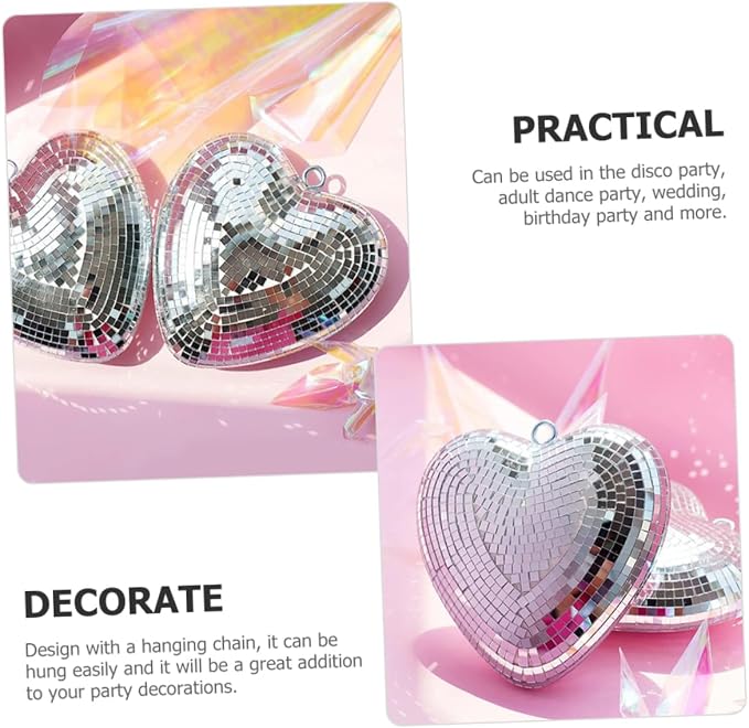 Bola Espejada Decorativa de Corazón para Fiesta miniatura 6