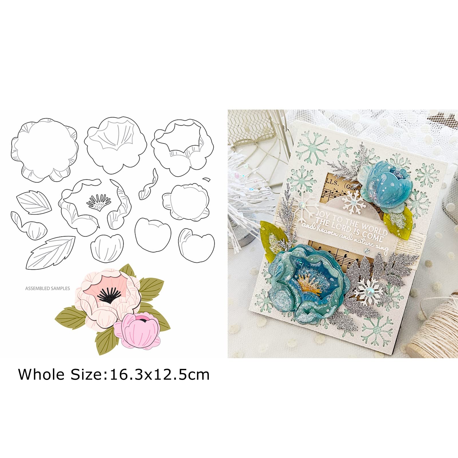 Juego de 5 Troqueles de Corte de Metal Flor Rosa Tulipanes diseño de Flores para DIY Scrapbooking Tarjeta Hacer álbum Foto Regalo de felicitación