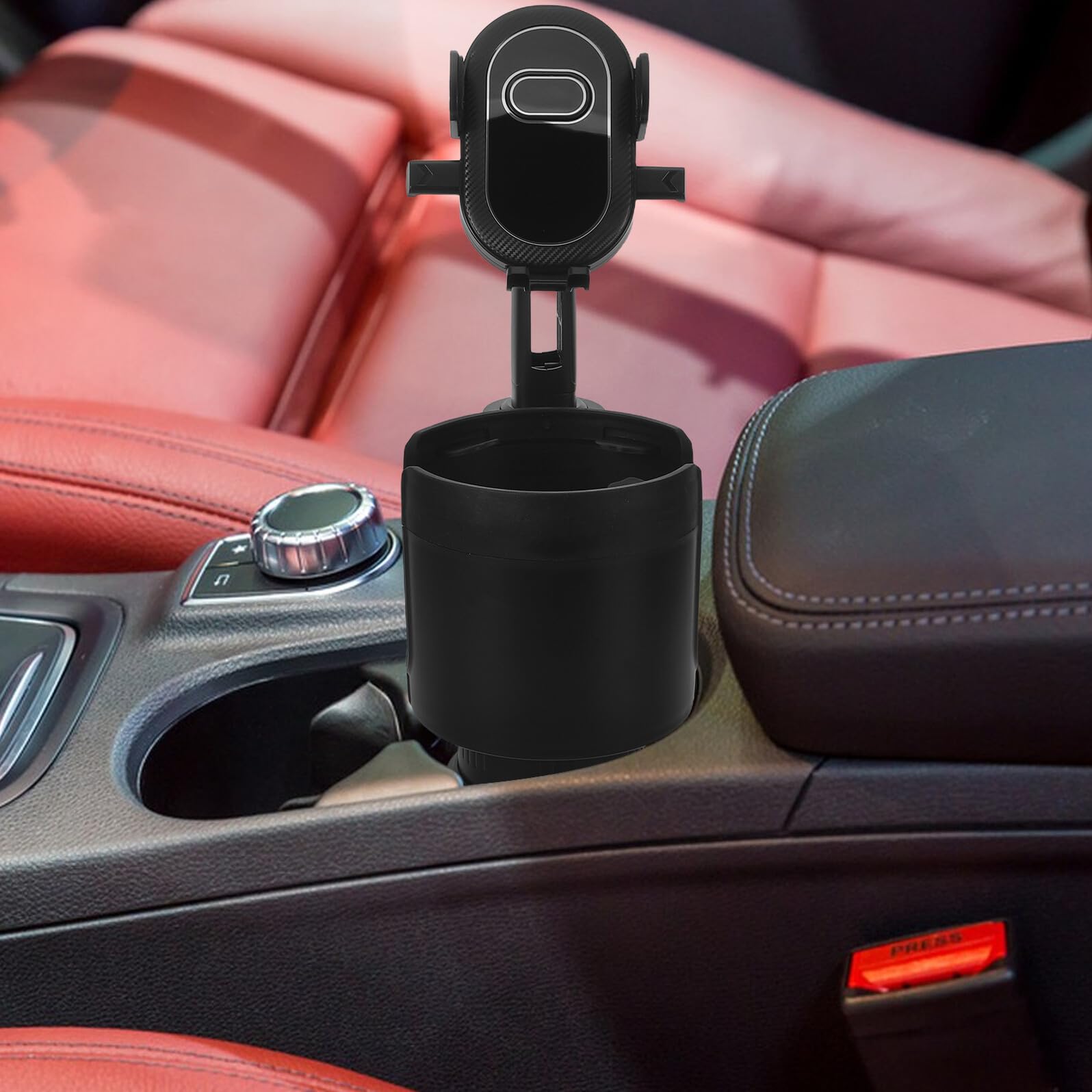 GARVALON Supporto Auto Cellulare con Porta Bicchiere Clip Stabile in Plastica Resistente Organizzatore per Smartphone e Bevande Accessorio Auto Multifunzionale per Navigazione e Sicurezza