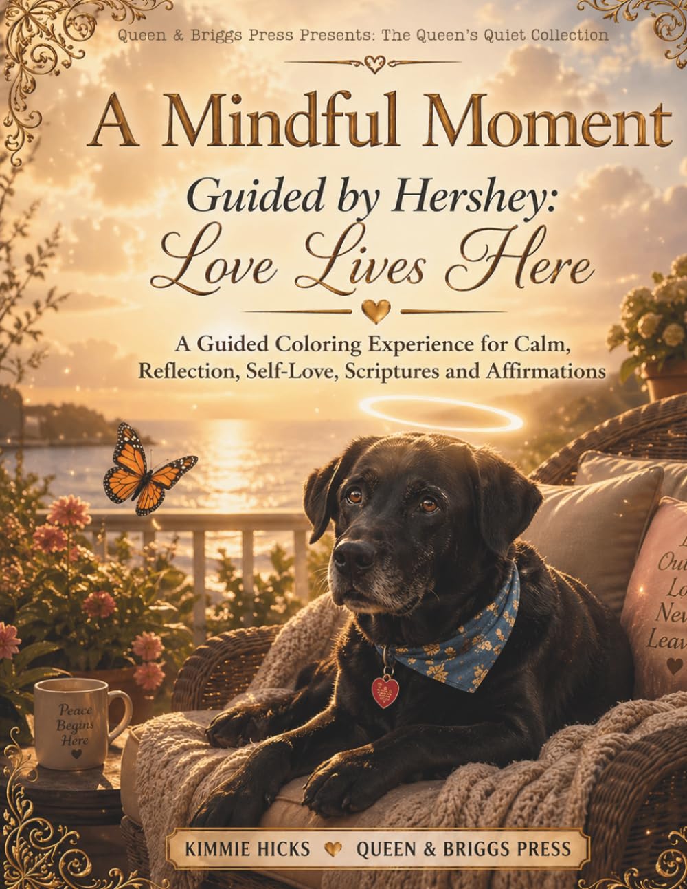 A Mindful Moment: Guided by Hershey — Love Lives Here: A Guided Coloring Experience for Calm, Reflection, Self-Love, Scriptures and Affirmations (The Queen’s Quiet Collection)