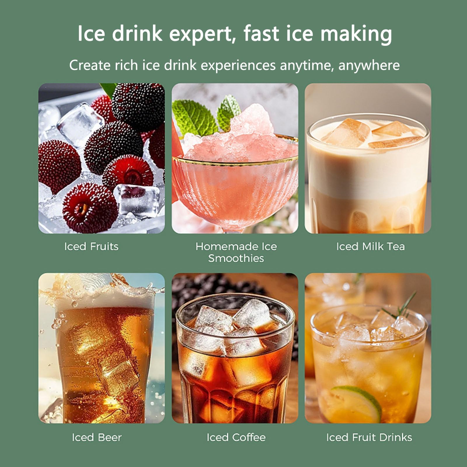Máquina Para Hacer Hielo en Encimera, Mini Máquina Para Hacer Hielo con Cubierta Superior Extraíble, 12 Cubos en 15-20 Minutos, Pequeña Máquina Para Hacer Cubitos de Hielo Tran white car and home use