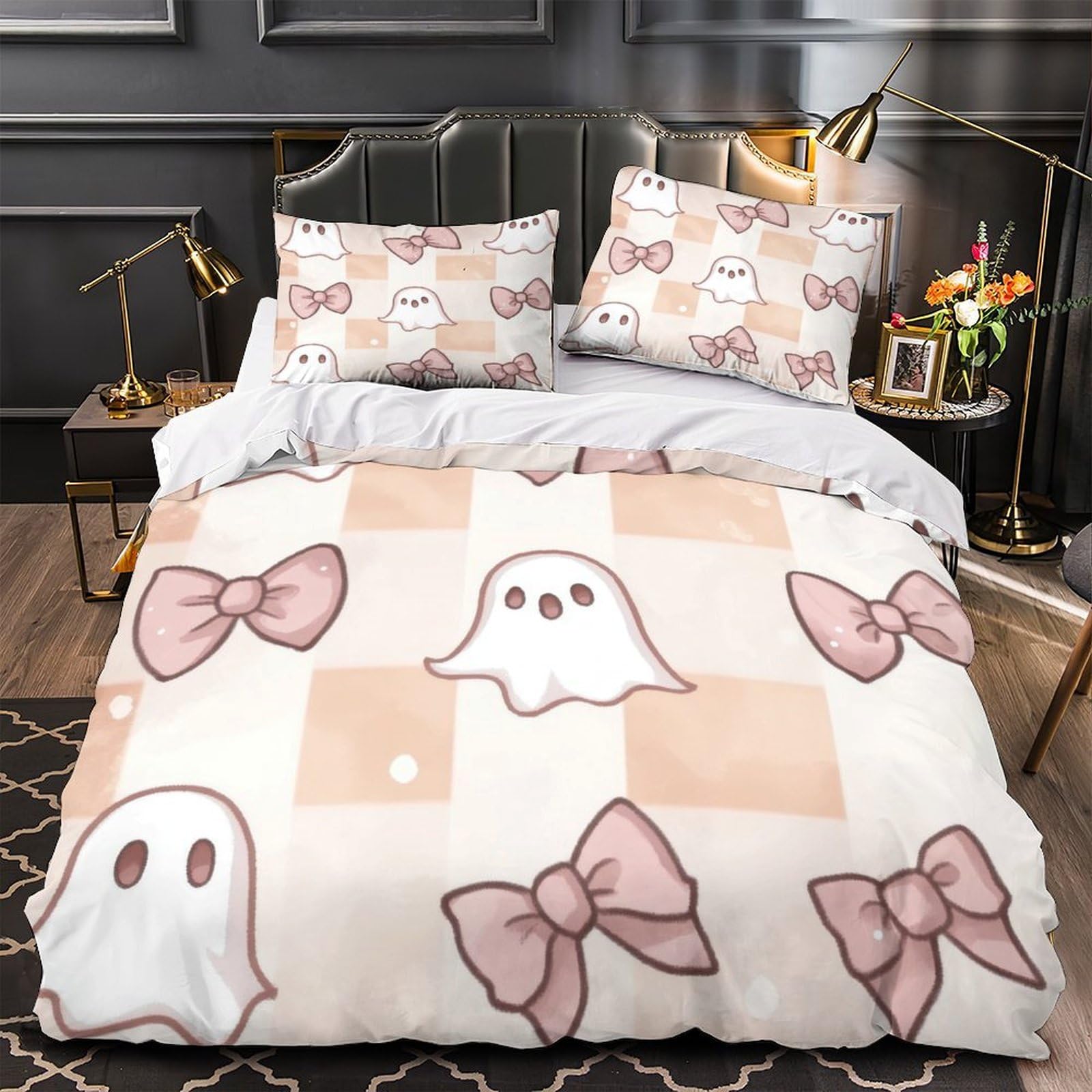 Housse de couette fantômes mignons en microfibre résistante qui ne froisse pas après lavage