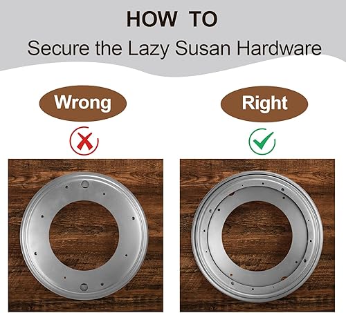 Miniatura 5 de Lazy Susan - Juego de 2 rodamientos de bolas de acero de 12 pulgadas para mesa, base giratoria giratoria, placa de rodamiento giratoria resistente