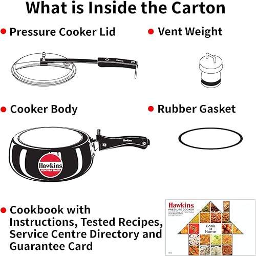 Miniatura 12 de Hawkins Olla a presión Contura negra de 3,5 litros, cocina de tapa interior anodizada dura, cocina Handi, negro (CB35)