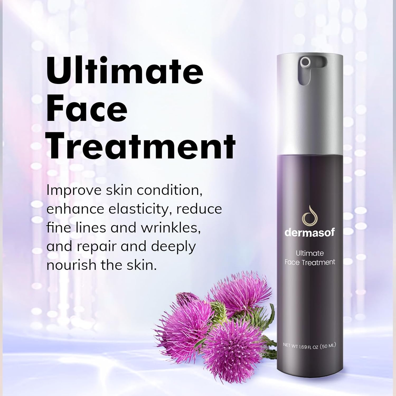 Dermasof Face Moisturizing Lotion with Active Peptides & Vitamin C, Anti-Aging Antioxidant Advanced Formula, Smooth Wrinkles, Firming, Brightening, Soothes Redness, Repair, Hydrate Skin, 1.69 Fl Oz