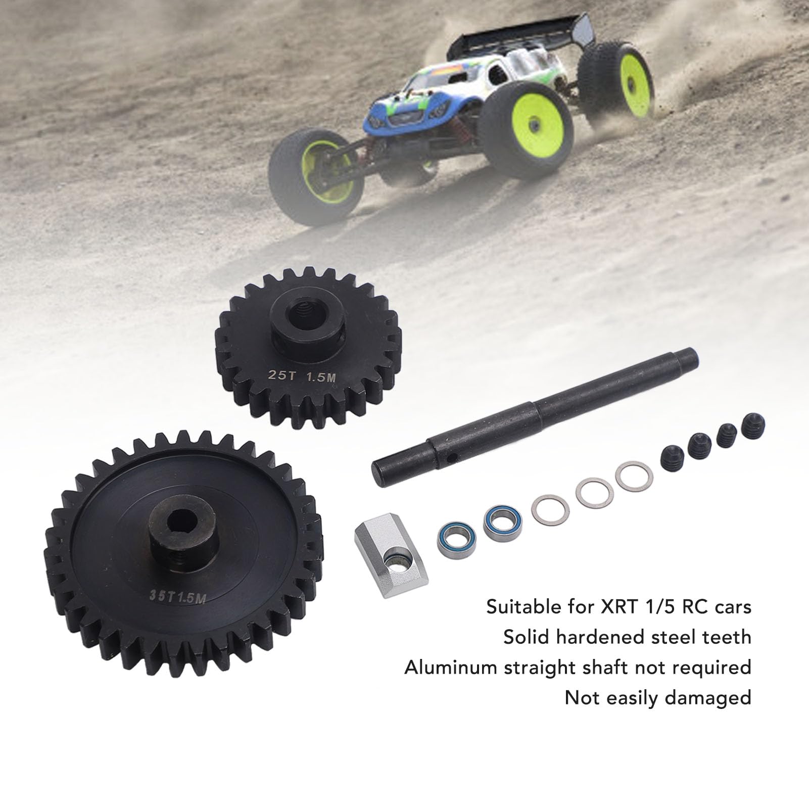 RC Car Gear Set 1,5M 25T Plus 35T Gehärteter Stahl für XRT 1/5 RC Car Upgrade-Teile