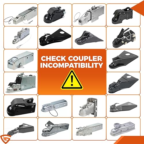 Miniatura 7 de Bloqueo de enganche de remolque resistente de 2-516 pulgadas, acoplador de bola antirrobo y bloqueo de cadenas de seguridad para RV, cámper